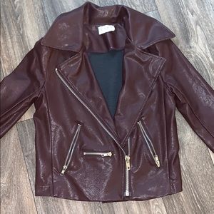 Red/burgundy leather jacket